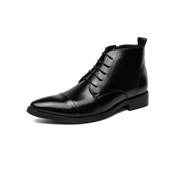 Νέα ανδρικά μποτάκια ανδρικά Chelsea μπότες υψηλής ποιότητας με μυτερές καουμπόικες μπότες casual Κομψό στυλ Office Ανδρικές δερμάτινες μπότες