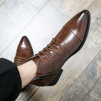 Νέα ανδρικά μποτάκια ανδρικά Chelsea μπότες υψηλής ποιότητας με μυτερές καουμπόικες μπότες casual Κομψό στυλ Office Ανδρικές δερμάτινες μπότες