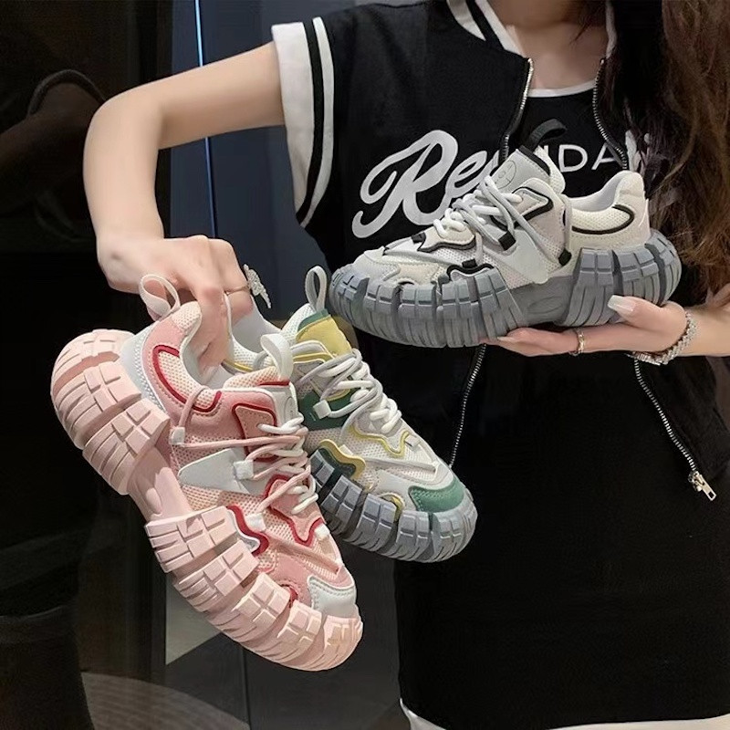 SENDNAKAI proljeće i ljeto Nova modna mrežasta prozračna sportska obuća Ženske ležerne cipele ravnog dna ClunkySneaker