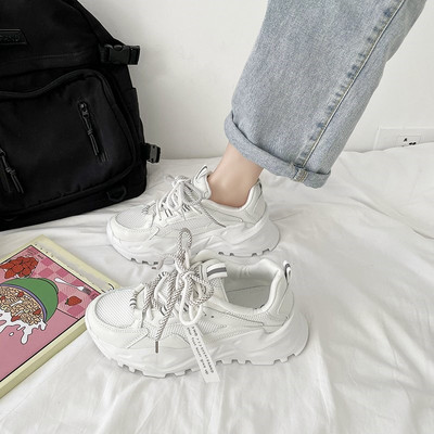 Νέα γυναικεία παπούτσια με λουράκι με στρογγυλά δάχτυλα, φθινοπωρινά παπούτσια με χοντρό πάτο, αντιολισθητικά, casual αθλητικά παπούτσια για τρέξιμο