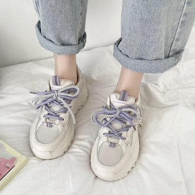 Νέα γυναικεία παπούτσια με λουράκι με στρογγυλά δάχτυλα, φθινοπωρινά παπούτσια με χοντρό πάτο, αντιολισθητικά, casual αθλητικά παπούτσια για τρέξιμο