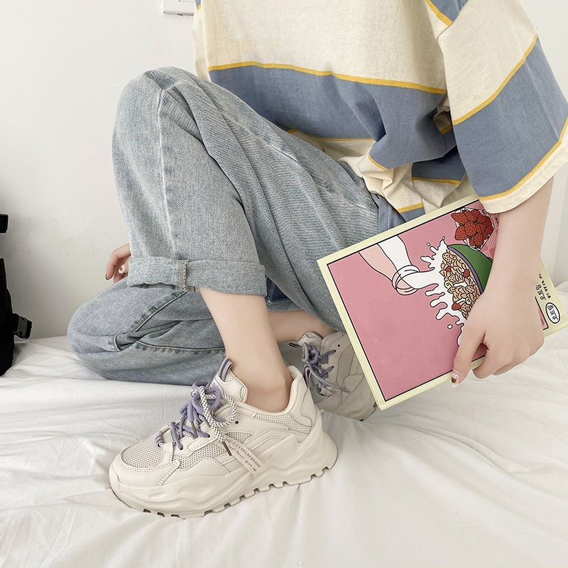 Νέα γυναικεία παπούτσια με λουράκι με στρογγυλά δάχτυλα, φθινοπωρινά παπούτσια με χοντρό πάτο, αντιολισθητικά, casual αθλητικά παπούτσια για τρέξιμο