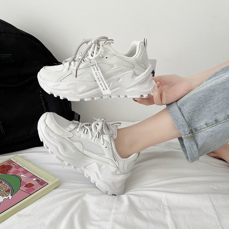 Νέα γυναικεία παπούτσια με λουράκι με στρογγυλά δάχτυλα, φθινοπωρινά παπούτσια με χοντρό πάτο, αντιολισθητικά, casual αθλητικά παπούτσια για τρέξιμο