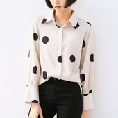Ženska košulja Modne ženske široke majice dugih rukava Ženske bluze s točkastim printom blusas mujer de moda Ulična odjeća Ženske majice i bluze