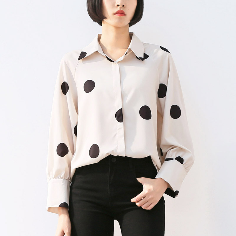 Ženska košulja Modne ženske široke majice dugih rukava Ženske bluze s točkastim printom blusas mujer de moda Ulična odjeća Ženske majice i bluze