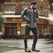 Muške vintage modne kaubojske čizme na visoku petu sa šiljatim vrhom Udobne izvezene čizme do sredine lista Čizme do gležnja Borbene čizme