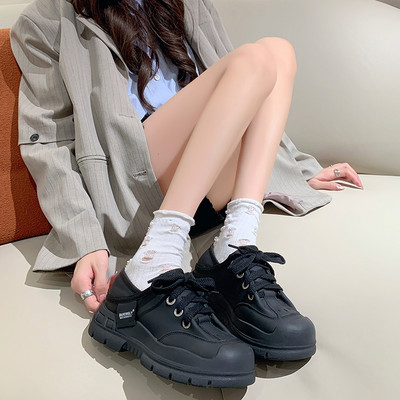 2023 pantofi grosi de iarnă pentru femei, pantofi vulcanizați ocazional cald, cizme cu platformă înaltă, pantofi de modă cu șireturi