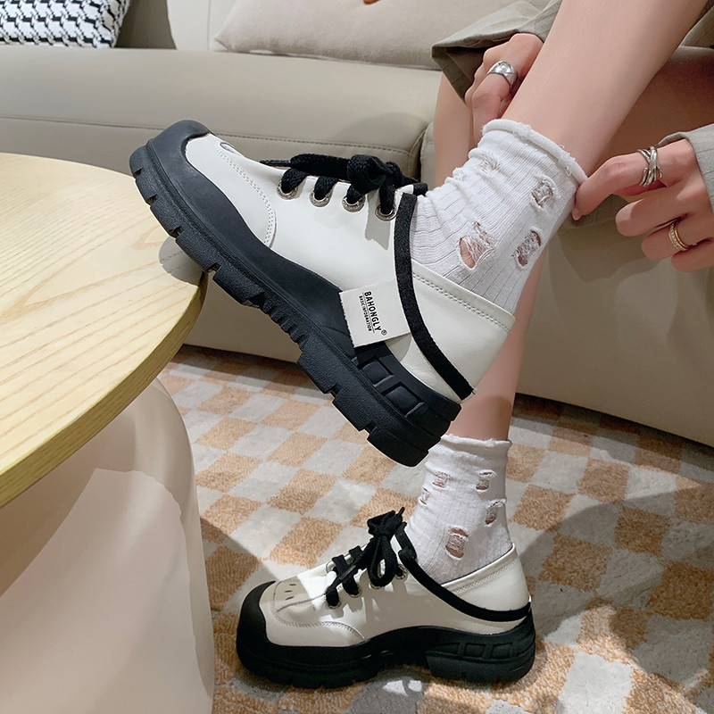 2023 pantofi grosi de iarnă pentru femei, pantofi vulcanizați ocazional cald, cizme cu platformă înaltă, pantofi de modă cu șireturi