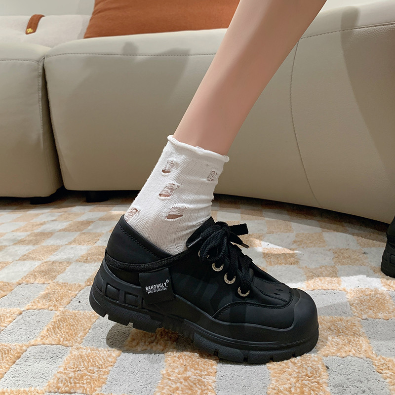 2023 pantofi grosi de iarnă pentru femei, pantofi vulcanizați ocazional cald, cizme cu platformă înaltă, pantofi de modă cu șireturi