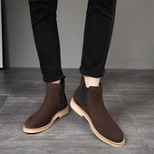Vârf ascuțit Britanic Vintage Bărbați Pantofi ocazional Botine pentru bărbați din Rochie Slip-On Nuntă Zăpadă Cald Plush Chelsea Boot