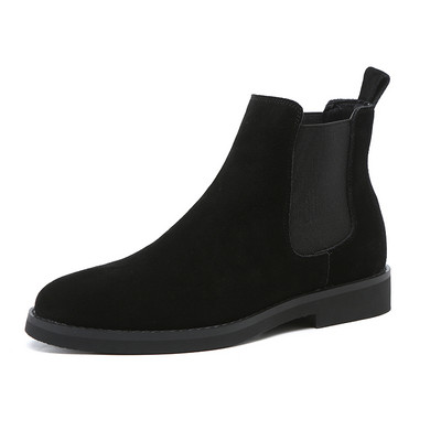 Vârf ascuțit Britanic Vintage Bărbați Pantofi ocazional Botine pentru bărbați din Rochie Slip-On Nuntă Zăpadă Cald Plush Chelsea Boot