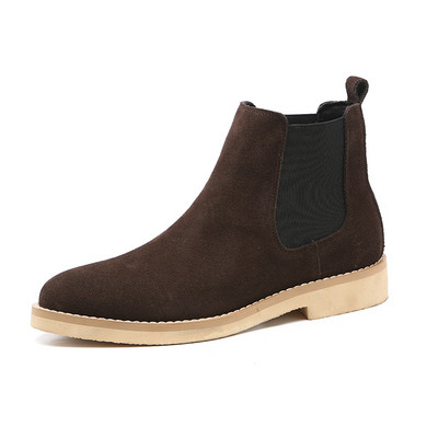 Vârf ascuțit Britanic Vintage Bărbați Pantofi ocazional Botine pentru bărbați din Rochie Slip-On Nuntă Zăpadă Cald Plush Chelsea Boot