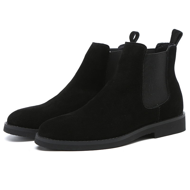 Vârf ascuțit Britanic Vintage Bărbați Pantofi ocazional Botine pentru bărbați din Rochie Slip-On Nuntă Zăpadă Cald Plush Chelsea Boot