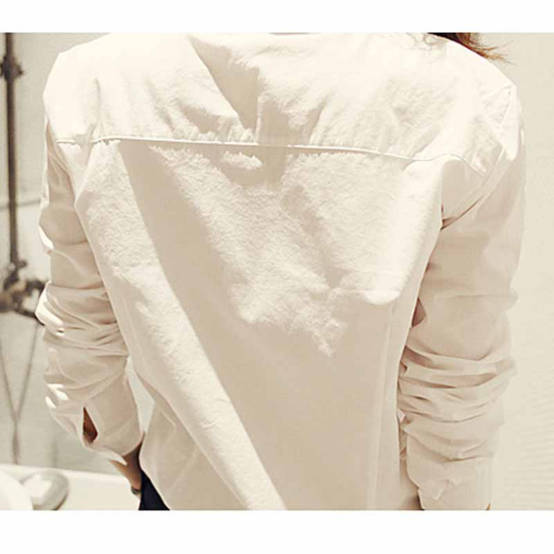 Jesenska uredska dama, uski donji dio, bijela košulja u vintage korejskom stilu, šik bluza s dugim rukavima na preklop, ženske ležerne majice s gumbima 12653