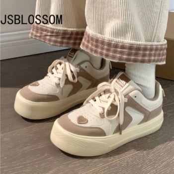 Платформа Vulcanize Дамски маратонки Kawaii 2022 Korean Love New Spring Summer Flat Lolita Ежедневна платнена кошница за тенис