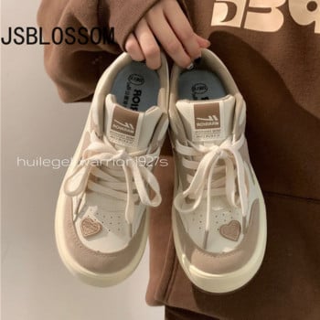 Платформа Vulcanize Дамски маратонки Kawaii 2022 Korean Love New Spring Summer Flat Lolita Ежедневна платнена кошница за тенис