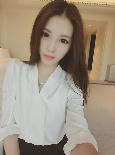 Ανοιξιάτικο φθινοπωρινό σιφόν πουκάμισο γραφείου Γυναικείο καινούργιο λεπτό γιακά V γυναικεία μονόχρωμη μπλούζα μακρυμάνικο casual κάτω πουκάμισο τοπ H9133