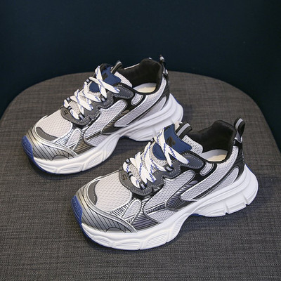 2023 Nouă primăvară și vară Paris Cuplu Tati Cu platformă înălțată Pantofi de atletism Vintage cu șireturi La modă Bărbați și femei