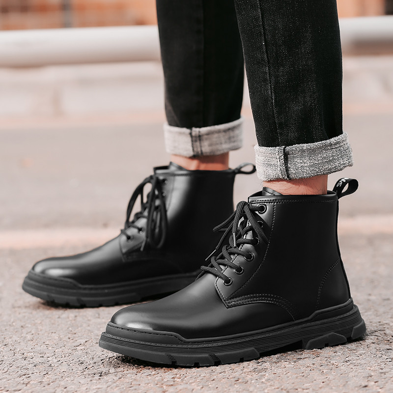 Melni/vīna Sarkanie zābaki Vīriešu zābaki 2023. gada āra  ādas darba zābaki Pāris tādas pašas ādas motociklistu zābaki vīriešiem un sievietēm