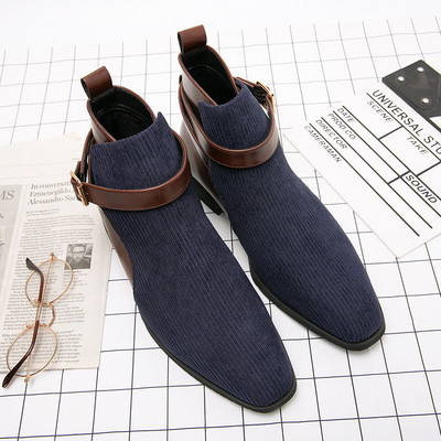 Chelsea čizme za muškarce PU spoj mješovitih boja Niska peta Visoke gole čizme Poslovne svečane čizme Udobne velike veličine 38-48