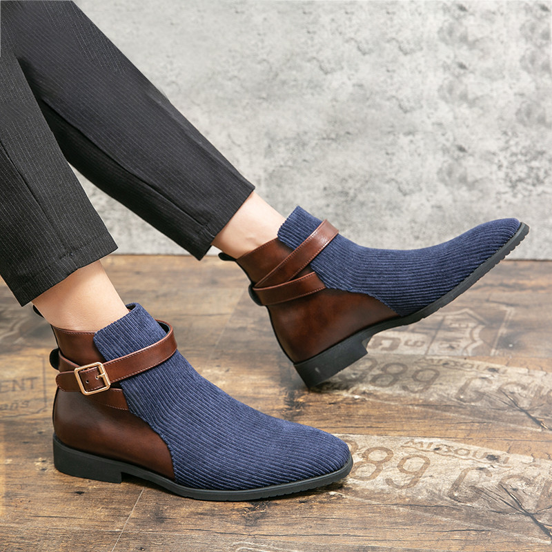 Chelsea čizme za muškarce PU spoj mješovitih boja Niska peta Visoke gole čizme Poslovne svečane čizme Udobne velike veličine 38-48