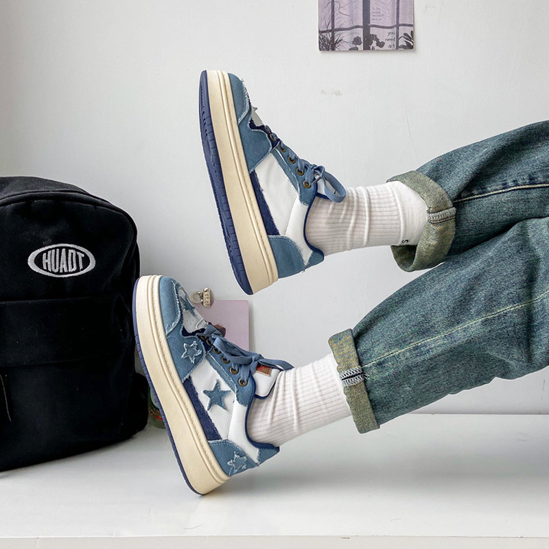 Γυναικεία τζιν Παπούτσια Skateboard Επώνυμα Σχεδιασμός Χοντρή σόλα με αστέρι Γυναικεία αθλητική πλατφόρμα Τένις Zapatos De Mujer