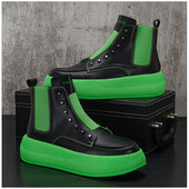 Cizme de toamnă pentru bărbați, pantofi solidi, cizme de motocicletă cu platformă, skateboard, pantofi sport, pantofi de club de noapte