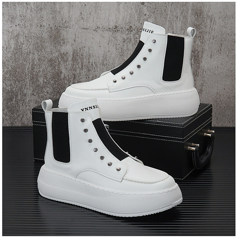 Cizme de toamnă pentru bărbați, pantofi solidi, cizme de motocicletă cu platformă, skateboard, pantofi sport, pantofi de club de noapte