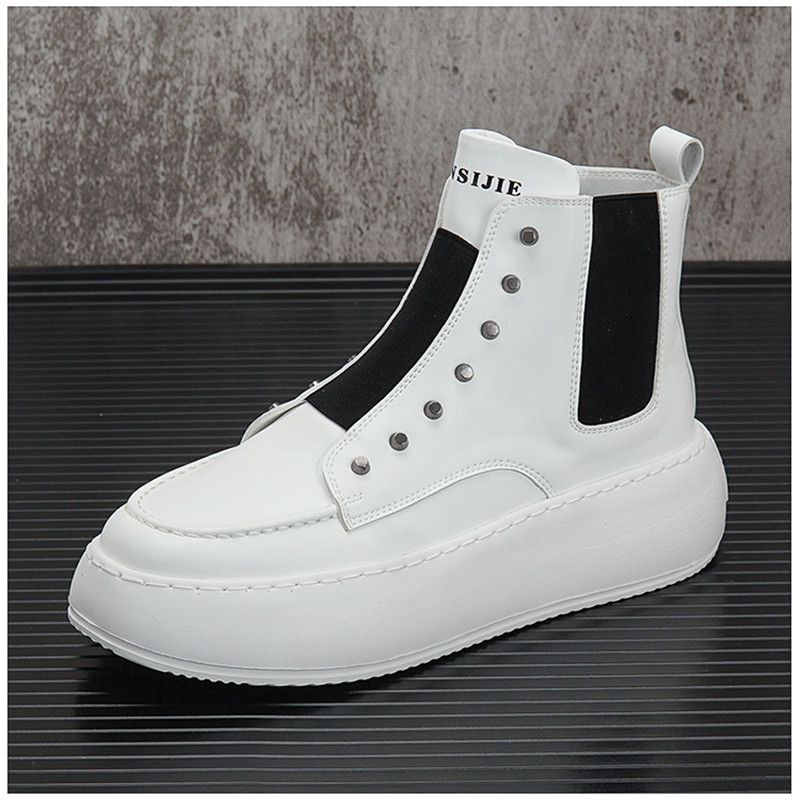 Cizme de toamnă pentru bărbați, pantofi solidi, cizme de motocicletă cu platformă, skateboard, pantofi sport, pantofi de club de noapte