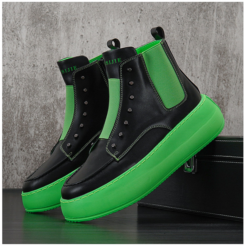 Cizme de toamnă pentru bărbați, pantofi solidi, cizme de motocicletă cu platformă, skateboard, pantofi sport, pantofi de club de noapte