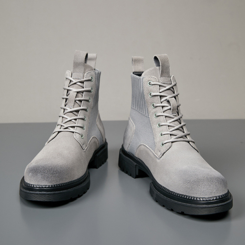 Muške kožne čizme sa skrivenom petom Zimske muške Chelsea čizme Muške visoke čizme s petom