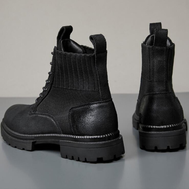 Muške kožne čizme sa skrivenom petom Zimske muške Chelsea čizme Muške visoke čizme s petom