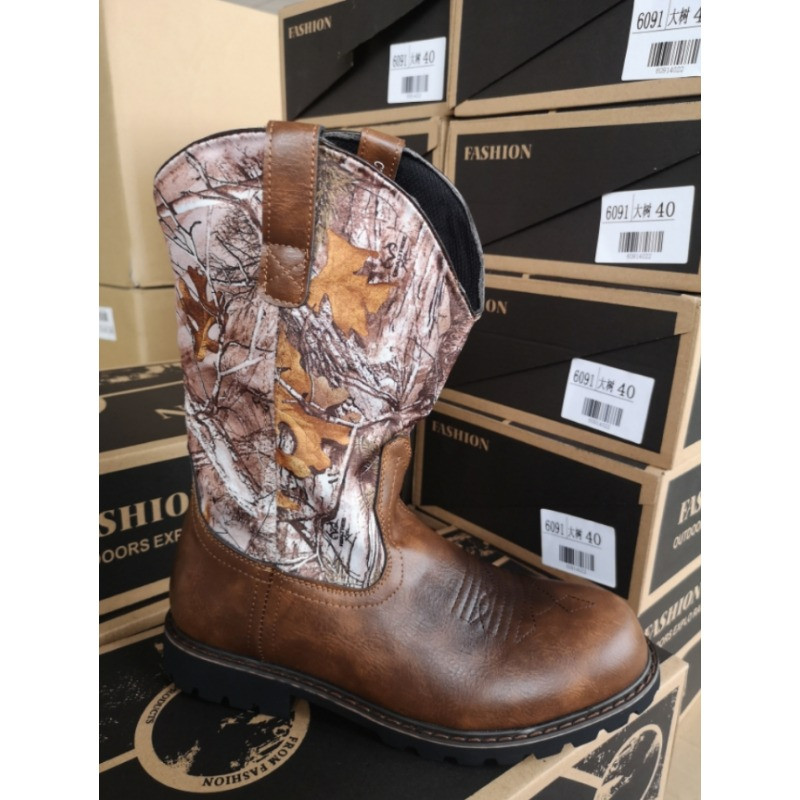 Wnfsy Vīriešu ādas Rietumu zābaki Ērti bruņinieku zābaki Pretslīdēšanas vintage kovboju zābaki Ērti pastaigu Chelsea zābaki Zapatillas