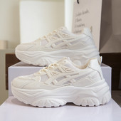 2023 Νέα δερμάτινα χοντρά αθλητικά παπούτσια Γυναικεία αθλητικά παπούτσια Γυναικεία παχιά λευκά μαύρα αθλητικά παπούτσια Γυναικεία τένις Βουλκανιζέ παπούτσια