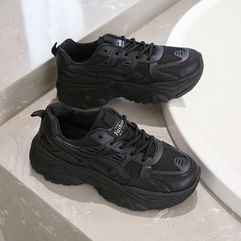 2023 Νέα δερμάτινα χοντρά αθλητικά παπούτσια Γυναικεία αθλητικά παπούτσια Γυναικεία παχιά λευκά μαύρα αθλητικά παπούτσια Γυναικεία τένις Βουλκανιζέ παπούτσια