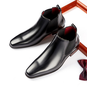 Дропшипинг голям размер 39 46 Мъжки ботуши Класически елегантни говежди кожени остри стилни ботуши Misalwa Gentleman италиански офис обувки