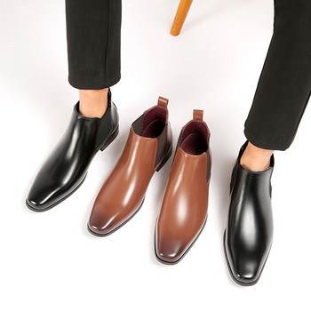 Дропшипинг голям размер 39 46 Мъжки ботуши Класически елегантни говежди кожени остри стилни ботуши Misalwa Gentleman италиански офис обувки