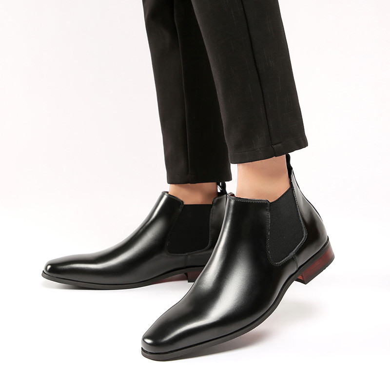 Dropshipping velike veličine 39 46 Muške čizme Klasične elegantne goveđe kože Oštre elegantne čizme Misalwa Gentleman Talijanske uredske cipele