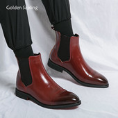 Golden Sapling Chelsea Boots Ανδρικά Μόδα Δερμάτινα Παπούτσια Κλασικά Επίσημα Επαγγελματικά Ανδρικά μποτάκια Leisure Flats Casual παπούτσια