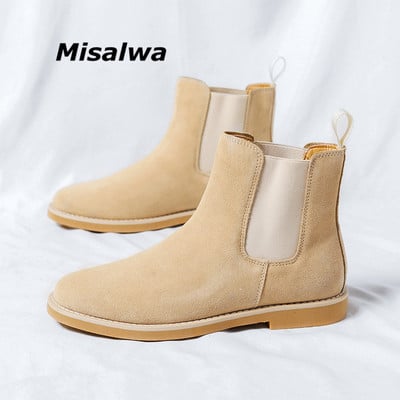 Misalwa Graceful Chelsea Boots Vyriški rankų darbo verslo batai ant zomšinės odos kaubojiški batai Sapato Masculino Nemokamas pristatymas Vyriški batai