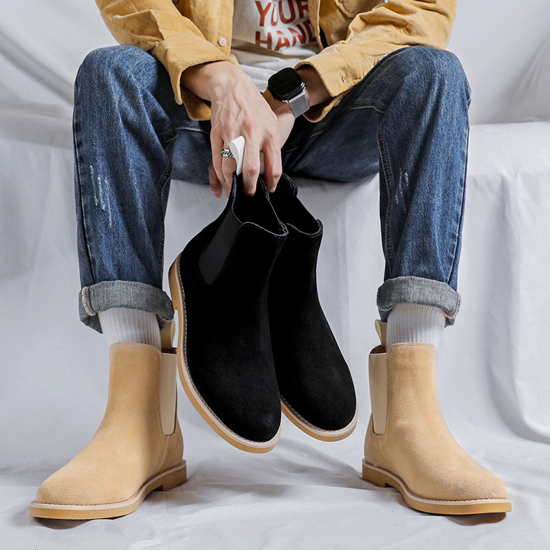 Misalwa Graceful Chelsea Boots Bărbați Handmade Business Slip on Slip on piele de căprioară Cizme de cowboy Sapato Masculino Transport gratuit Cizme pentru bărbați