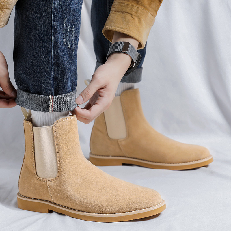 Misalwa Graceful Chelsea Boots Bărbați Handmade Business Slip on Slip on piele de căprioară Cizme de cowboy Sapato Masculino Transport gratuit Cizme pentru bărbați