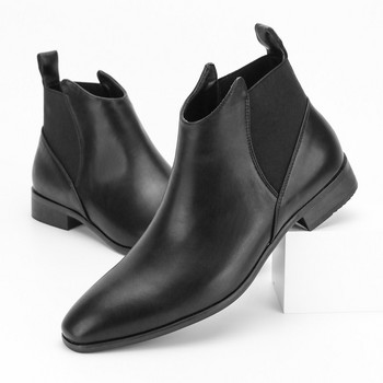 Мъжки класически ретро издълбани броги Chelsea Boots Мъжки модни кожени ботуши до глезена Мъжки ежедневни къси ботуши Обувки с високи обувки Плюс размери