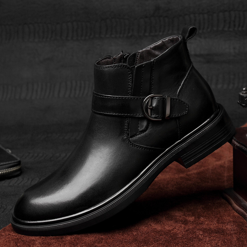 Cizme de iarnă New Luxury Brand Plus Păr Cizme bărbați Pantofi înalți din piele de crocodil Cizme de afaceri pentru bărbați Cizme de zăpadă din piele