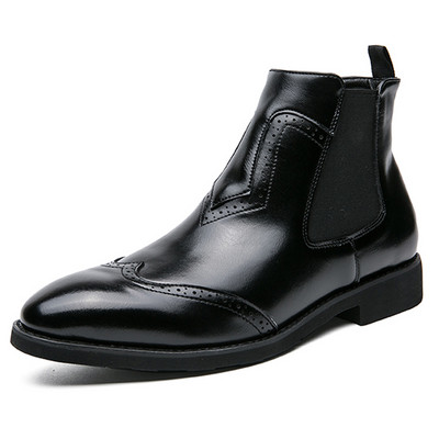 Fashion Slip On Férfi Chelsea Boots Formális Bokacsizma Férfi Nagy 38-46-os Ruhacsizma Bota Masculina