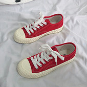 Νέα γυναικεία παπούτσια καμβά Κλασικά γυναικεία πάνινα παπούτσια Vintage με κορδόνια ίσια μπισκότα με καραμέλα Zapatos De Mujer