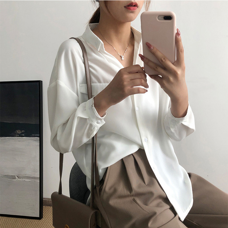 Ženske majice i bluze Boho Bijele košulje od šifona Blusas Roupa Feminina Odjeća Ženska bluza Ovratnik s ovratnikom dugih rukava