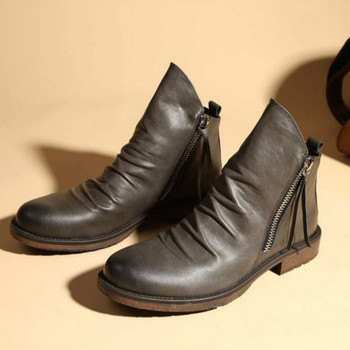 Оригинални кожени ботуши Мъжки есенни обувки за 2022 г. Мъжки кожени ежедневни ботуши Мъжки удобни противоплъзгащи ботуши с връзки