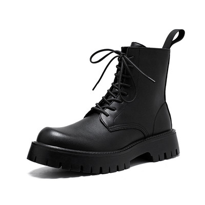 Zimske bijele Chelsea muške čizme Čizme za jahanje na vezanje Kožne čizme Kožne visokokvalitetne cipele s patentnim zatvaračem Muške modne visoke čizme