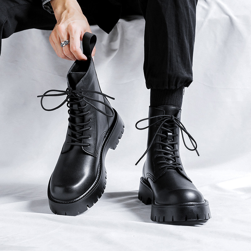 Zimske bijele Chelsea muške čizme Čizme za jahanje na vezanje Kožne čizme Kožne visokokvalitetne cipele s patentnim zatvaračem Muške modne visoke čizme